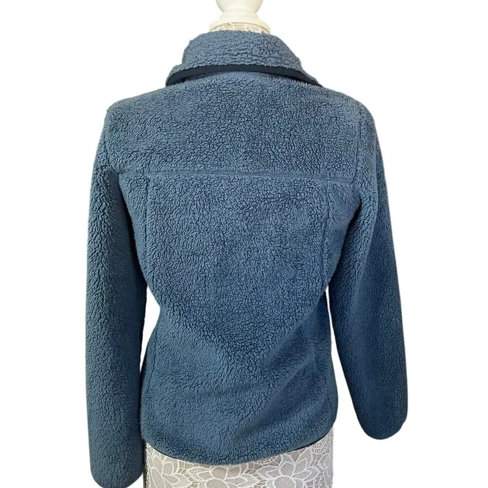 North Face Women’s Small Fuzzy Zip Jacket Blue/Gray • Preowned, Excellent